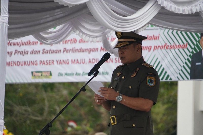 Bupati Fahmi Sebagai Inspektur Upacara Dalam Peringatan HUT ke73 Satpol PP dan HUT ke 61 Satlinmas