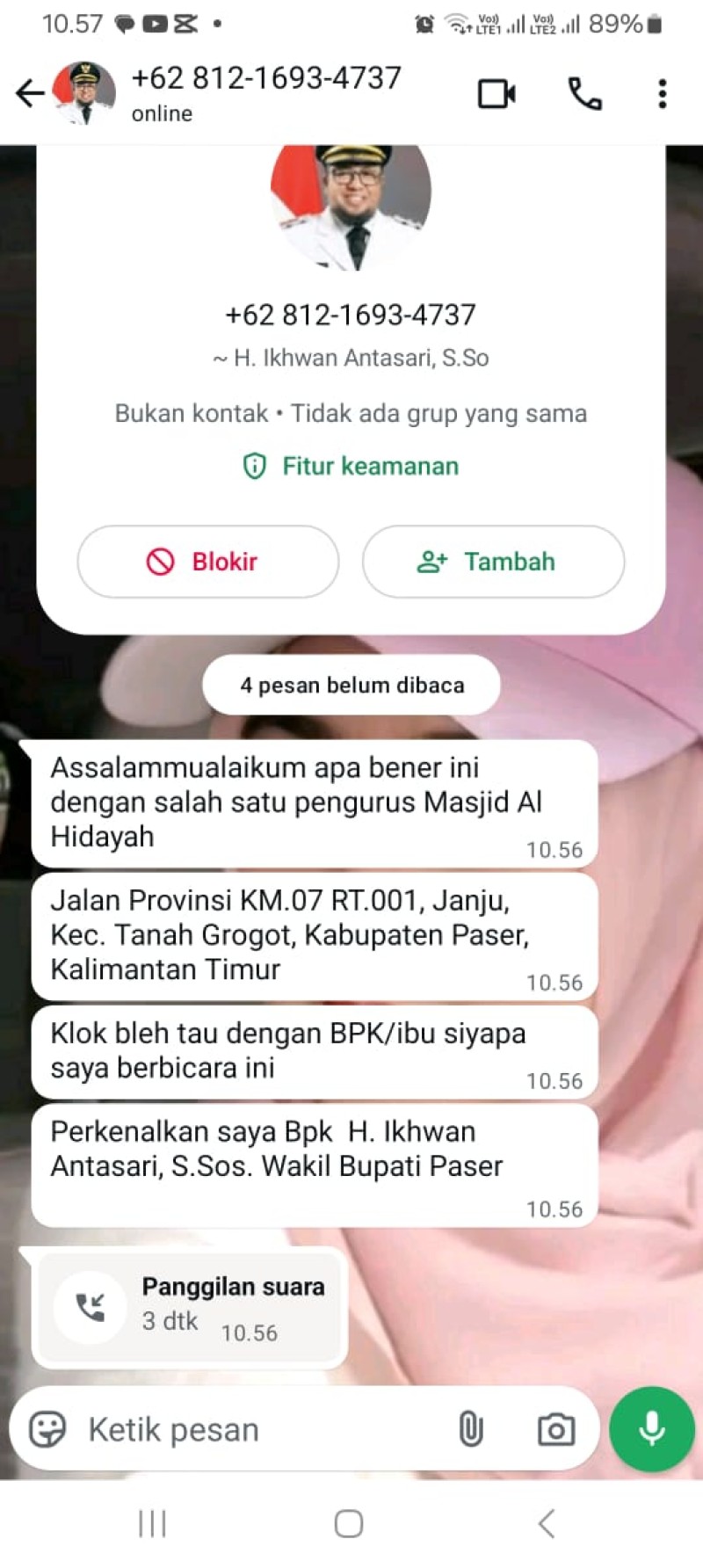 Penipuan Catut Nama Wakil Bupati Marak di Pengurus Masjid