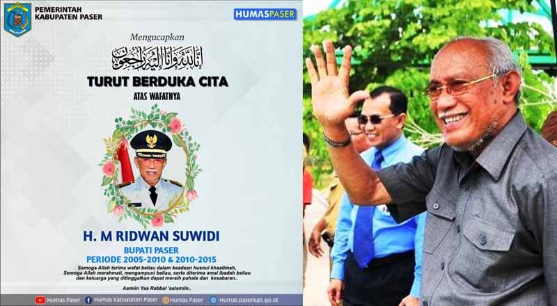 Turut Berbela Sungkawa, Bupati Fahmi Sampaikan Ucapan Duka Atas Wafatnya Mantan Bupati Paser HM. Ridwan Suwidi