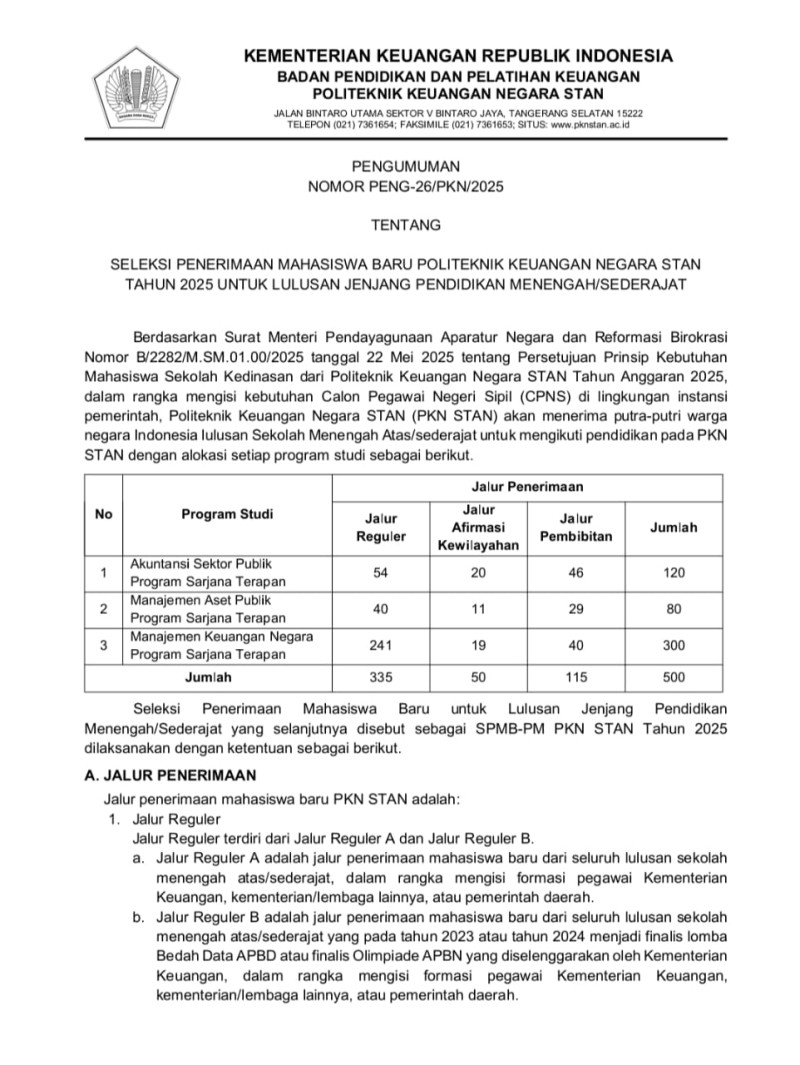 Paser Dapat 5 Jatah Mahasiswa di STAN,  Asisten Pemkes: Yang Lulus akan Kembali ke Daerah untuk Mengabdi
